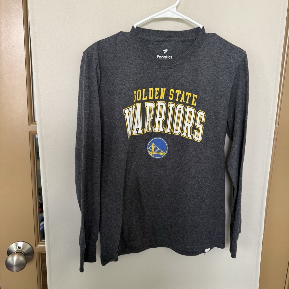 Fanatics Boys Large Dark Grey Golden State Warriors Long Sleeve T-Shirt Tee